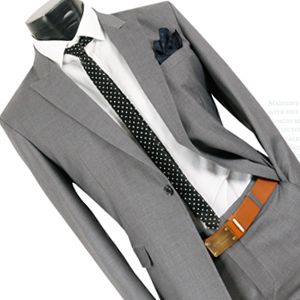 Mens Premium Slim Fit Dress Suit GREY (SZ 34/38R) 06  