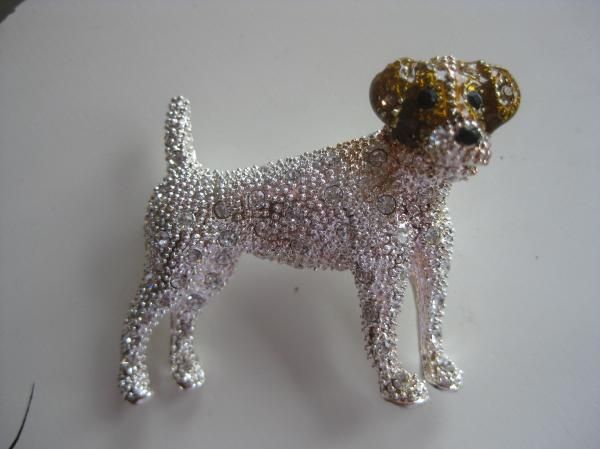 JACK RUSSELL TERRIER Brooch Pin 160+ Swarovski Crystals  