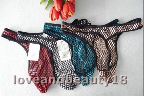 Color Sexy MENs Underwear Mesh Pouch thong T Back slip TM001  