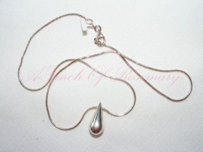 Sterling Silver Sliding Teardrop Bead Pendant Necklace New 7.2 grams 