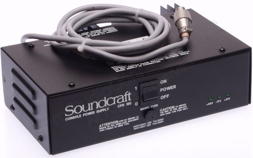 Soundcraft CPS150 Broadcast Mixer Console AC Power Supply PSU ±17V 