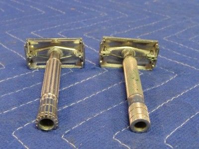 Lot of 2 Vintage Gillette Super Platinum Super Speed Safety Razors J46 