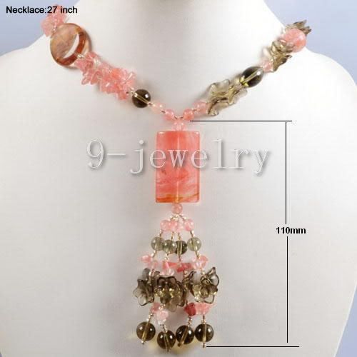 Volcano Cherry Quartz Neklace TT0132  