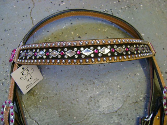 MAD COW SWAROVSKI DIAMOND CRYSTALS LEATHER WESTERN SHOW BRIDLE 