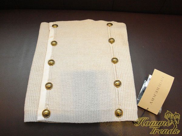 BURBERRY 10AW NWT BOTTOM WOOL IVORY NECK SCARF  