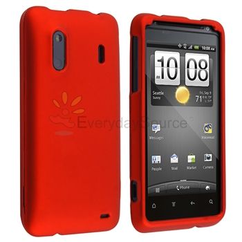   Black+Red+Crystal Case+LCD Guard For HTC EVO Design 4G Hero S  