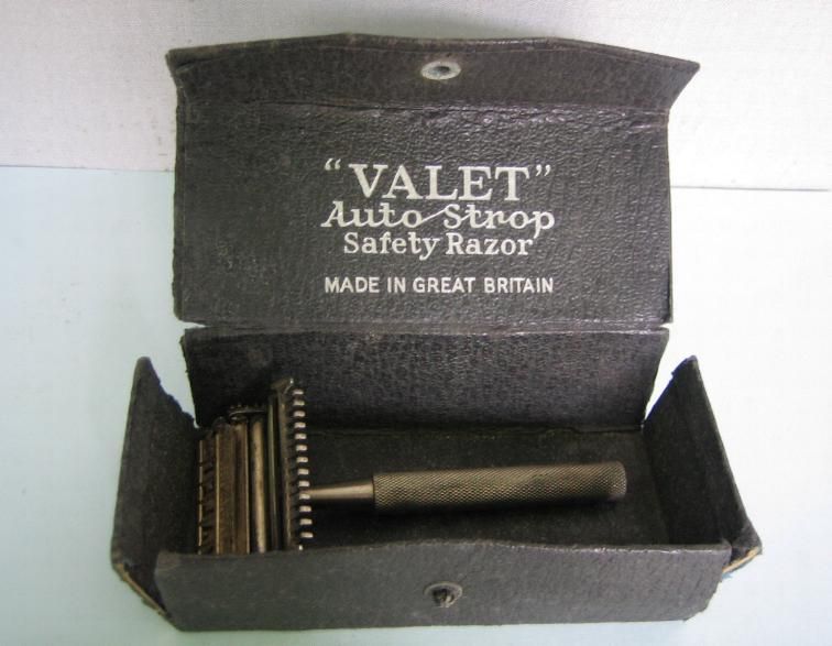 1930s VINTAGE VALET SAFTEY RAZOR w/ORIGINAL BOX ENGLAND  