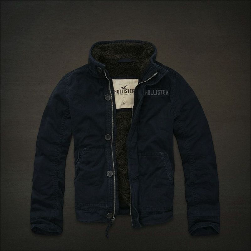 Hollister Mens Old Town Sherpa Lining Jacket blue  