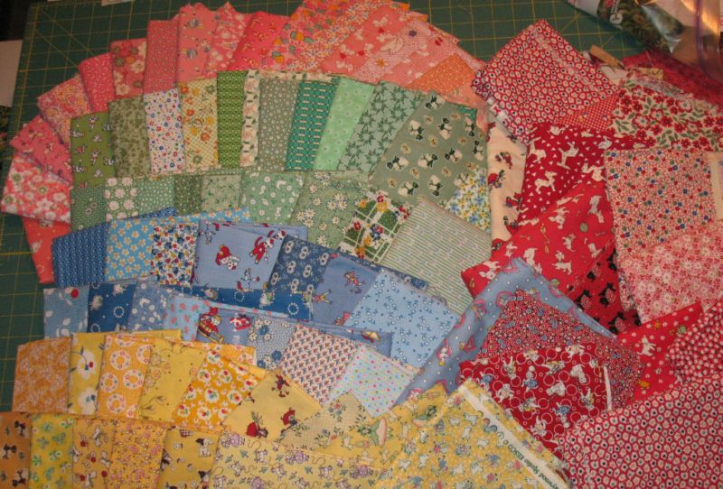 30   5 FABRIC SQUARES CHARM SET #XA 1930s REPRODUCTION 1 0F 30 