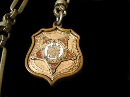 GAR WATCH FOB ~ CIVIL WAR VETERAN ~ GOLD AND ENAMEL  