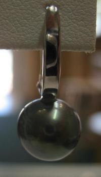 Estate 10.5mm South Sea Tahitian Black Pearl Earrings  