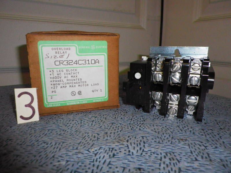GE OVERLOAD RELAY CR324C310A 3 LEG BLOCK NEW IN BOX  