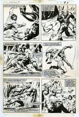 JOHN BUSCEMA   CONAN MOVIE #1 PG 6 ORIG ART FIGHT SCENE  