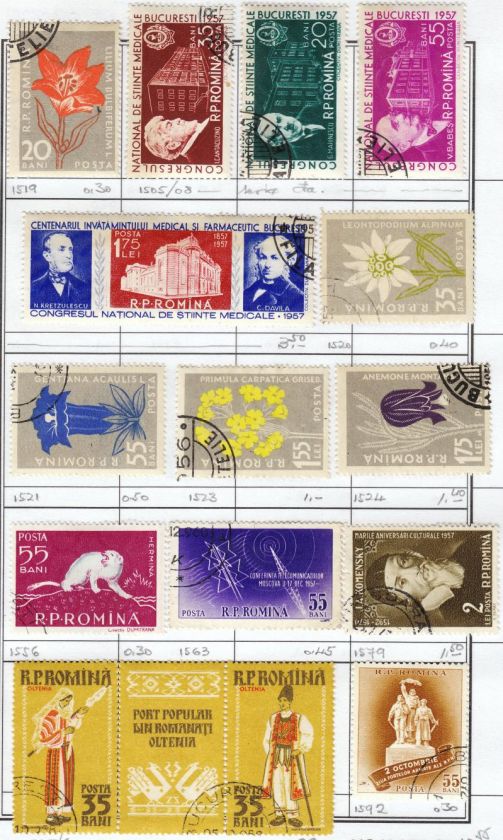 ROMANIA Collection 779 Different Stamps 1865/1993  