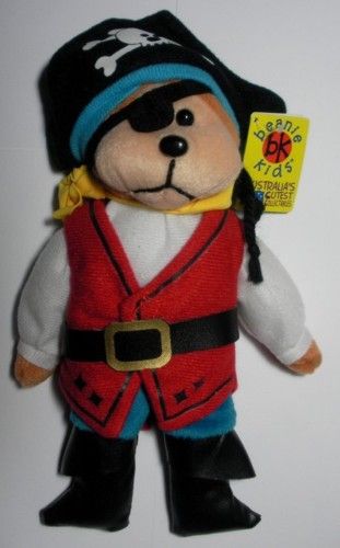 SKANSEN BEANIE KID ONE EYED PETE THE PIRATE BEAR MWMT  