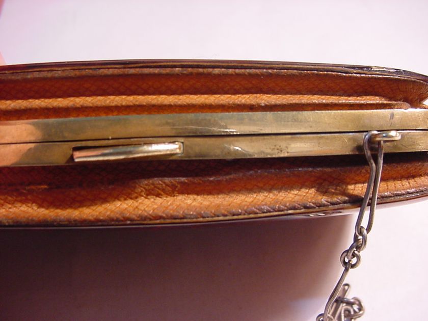 Divine 19th.C Gold Abalone & faux TORTOISE SHELL PURSE  