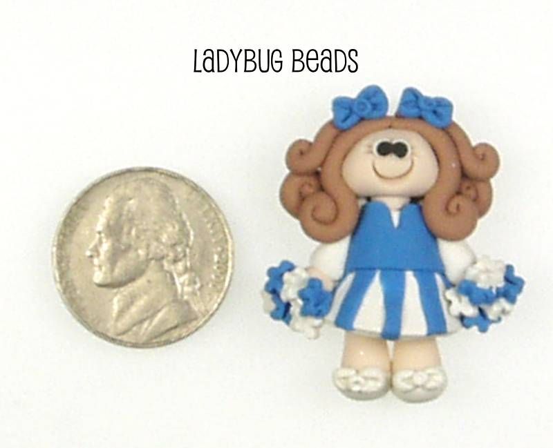 Cheerleader Polymer Clay Beads  