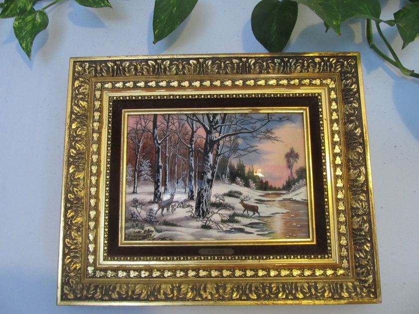 Limoge Jean Paul Loup Enamel On Copper Framed .Seasons Four 4 Seasons 