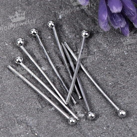 1000PCS SILVER PLATED BALL HEAD PINS NEEDLES 20MM  