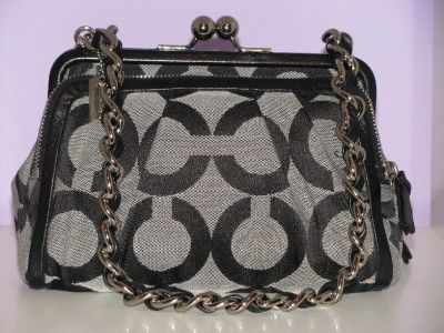 Coach Parker Framed Kisslock OP Art Satchel Purse Excellent  