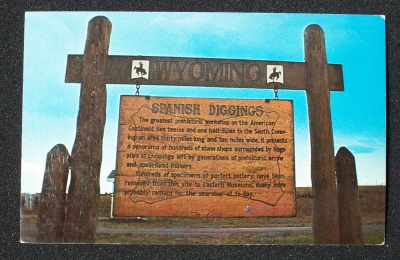 1970s? Sign Lusk Spanish Diggings WY Niobrara Co PC  