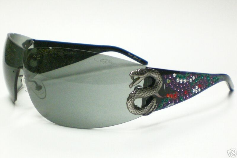 ED HARDY EHS 005 Black SNAKE SUNGLASSES EHS005 05  