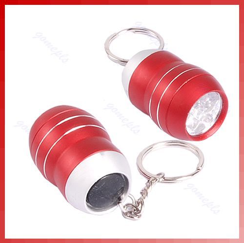   White 6 LED Camping Emergency Light Torch Keyring Keychain  