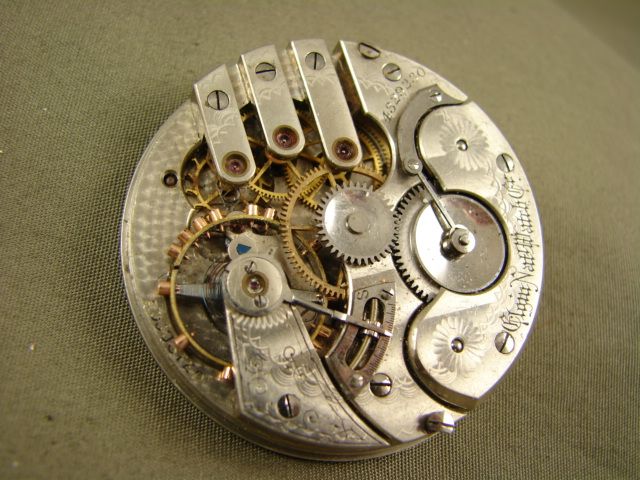 ELGIN ANTIQUE 1890 3 FINGER BRIDGE POCKET WATCH CONVERTIBLE MOVEMENT 