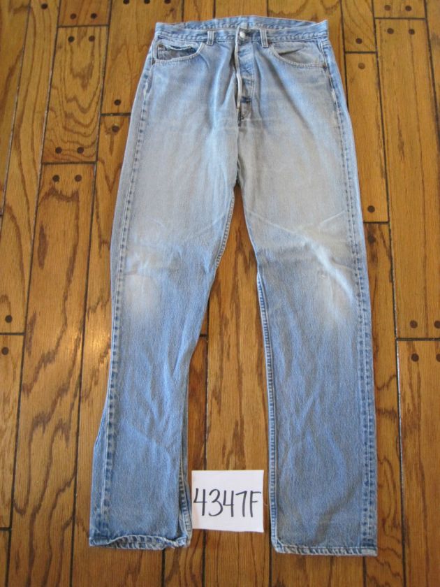 Destroyed levis 501 grunge feathered jean meas 32x36 4347F  