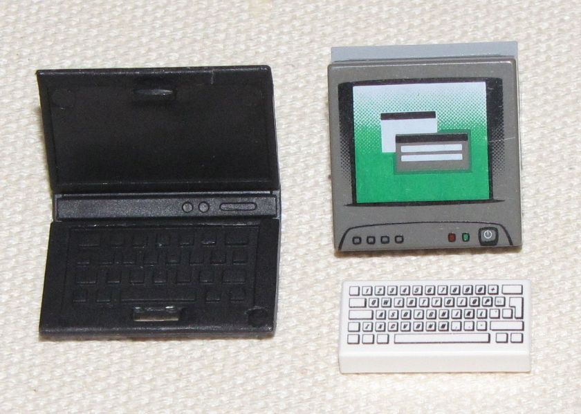 LEGO LOT OF COMPUTER KEYBOARD AND LAPTOP PIECE FOR TOWN OFFICE 