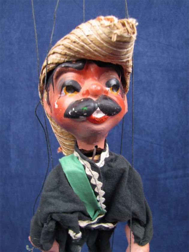 Vintage Paper Mache Puppet Marionette Mexican Man  