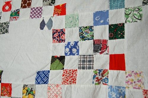 Vintage 40s Hand Stitched Triple Irish Chain Antique Quilt Top ~NICE 