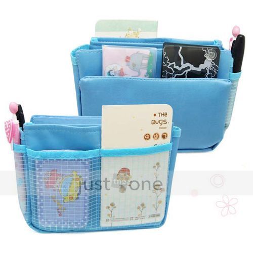 Inside Outside Insert Purse Card Cosmetic Stuff Storage Organizer Bag 