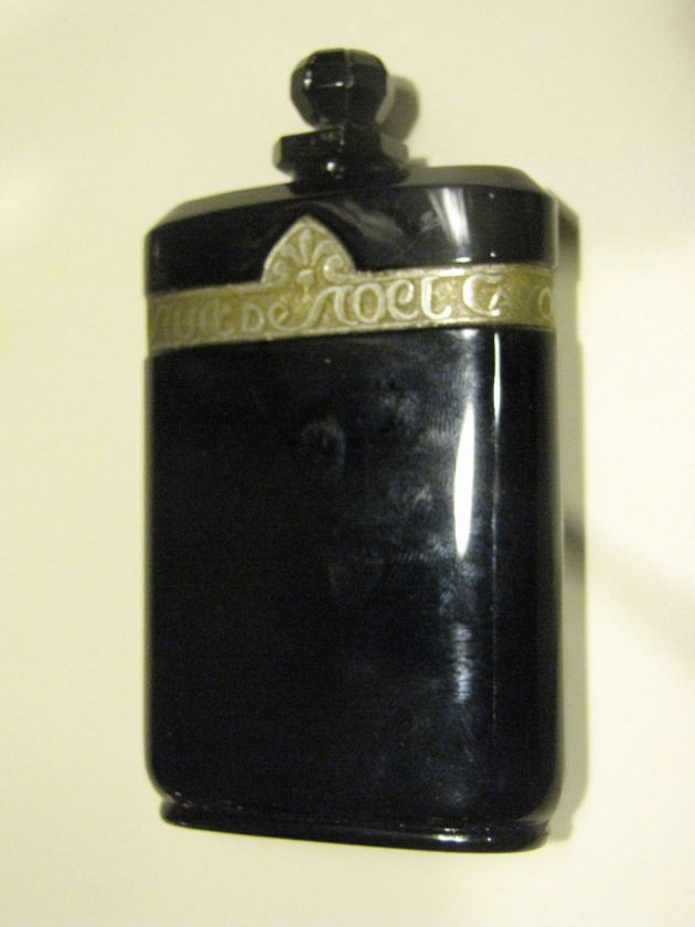Antique Nuit de Noel Caron Black Perfume Bottle France Paris  