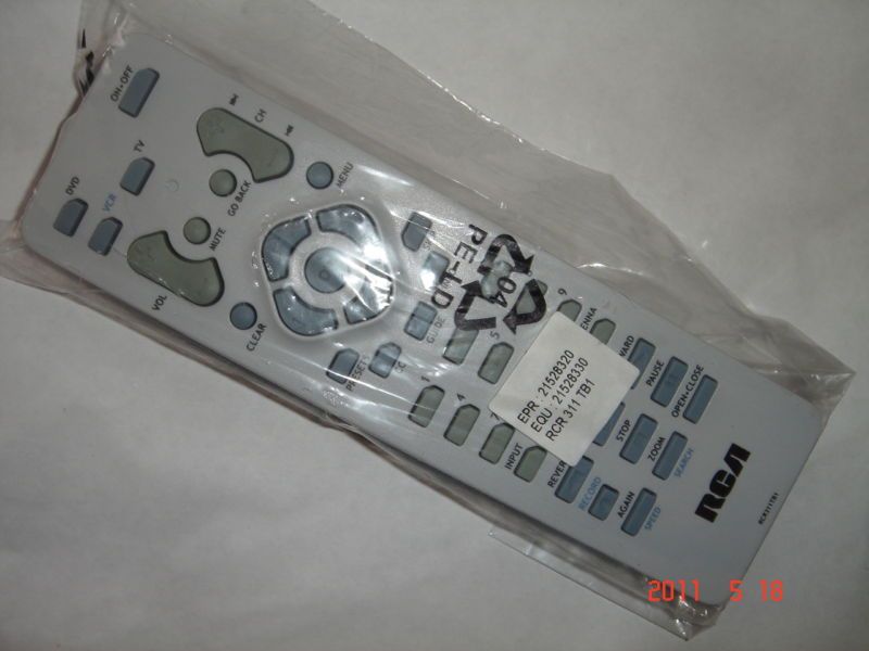 New RCA RCR311TB1 TV/DVD Remote Replaces RCR311TBM2  