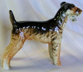   AIRDALE TERRIER figurine Ceramic DOG Puppy Pet VERY OLD animal  