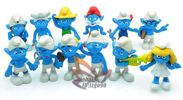 The SMURFS 2.5 Cute Figure Collectible New Toy 12PCS QT1452  