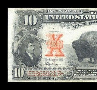 1901 $10 BISON LEGAL TENDER NEAR GEM UNCIRCULATED  