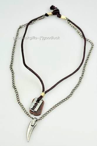 Vintage Hemp&Chain 3 Cool Special Metal Necklace Choker  