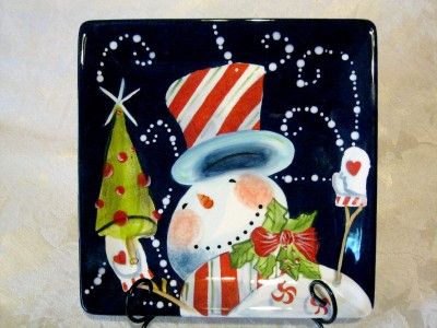   Certified International Geoffrey Allen HOLIDAY SNOWMEN Salad Plates