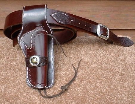 CUSTOM LEATHER HOLSTER & GUN BELT BONANZA DROP LOOP  