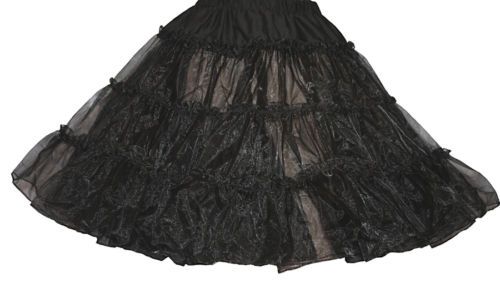 BLACK 50S POODLE SKIRT CRINOLINE SZ S W 25 40  