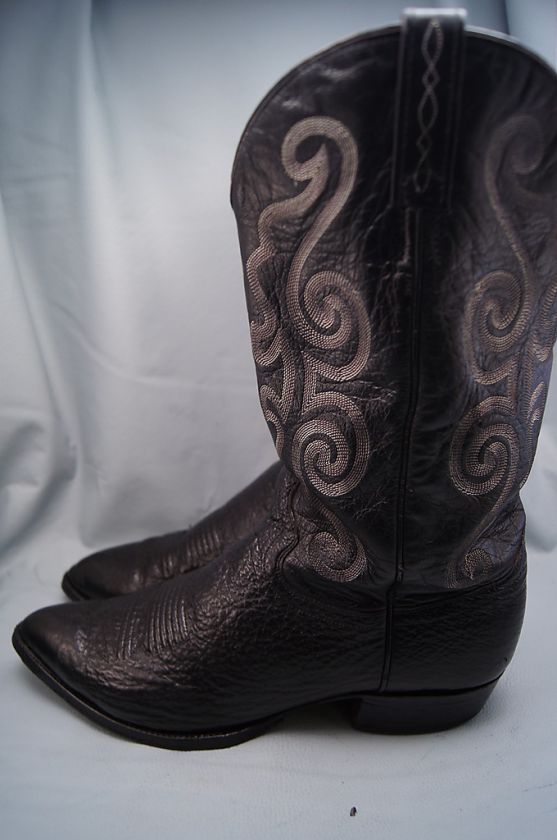 Chisholm Black Leather 11.5 D Mens Western Boots  