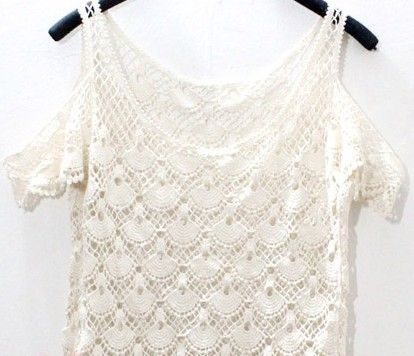 Romantic Off Shoulder Crochet Tassel Top/Shrug #9  