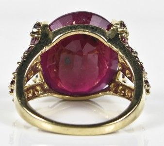 4000 Vintage 14k Gold 14.90ctw Cushion Cut African Ruby & Grape 