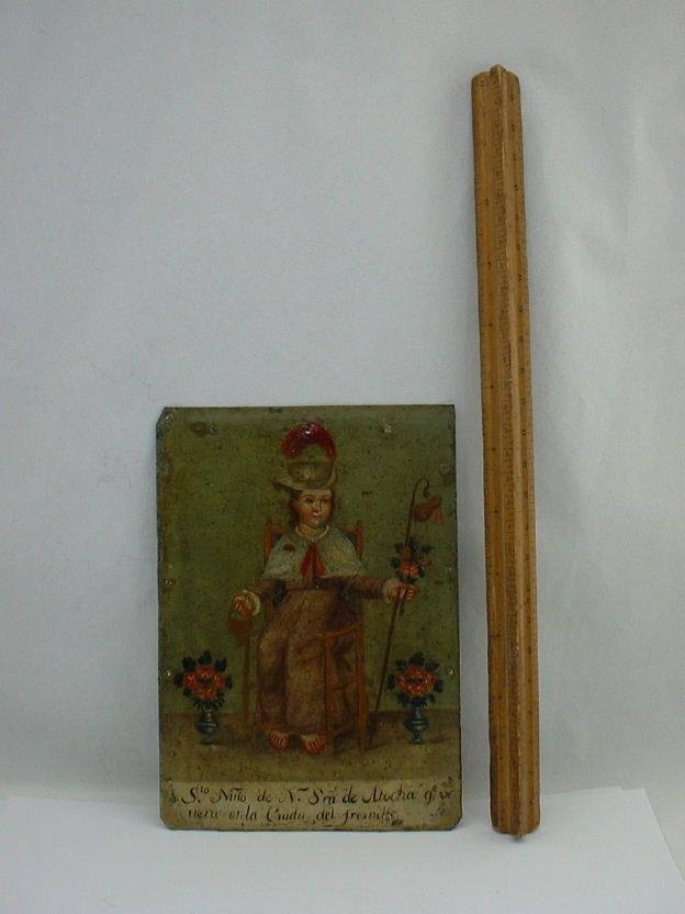 Antique RETABLO Santo Nino de Atocha Fresnillo MEXICO, ca 1800s  