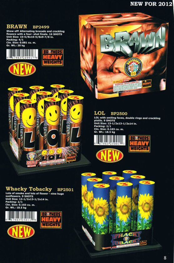 2012 Brothers Pyrotechnics fireworks catalog. NEW  