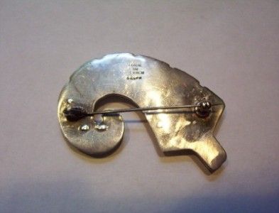VTG FUNKY LEAF SILVER MEXICO MEXICAN BROOCH PIN  