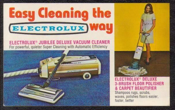 1970s LADY ELECTROLUX VACUUM ADVERTISING POSTCARD  