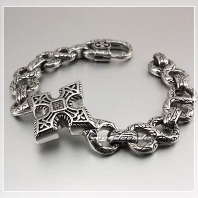 11.0 316L Stainless Steel Cross Chain Men`s Biker Bracelet 